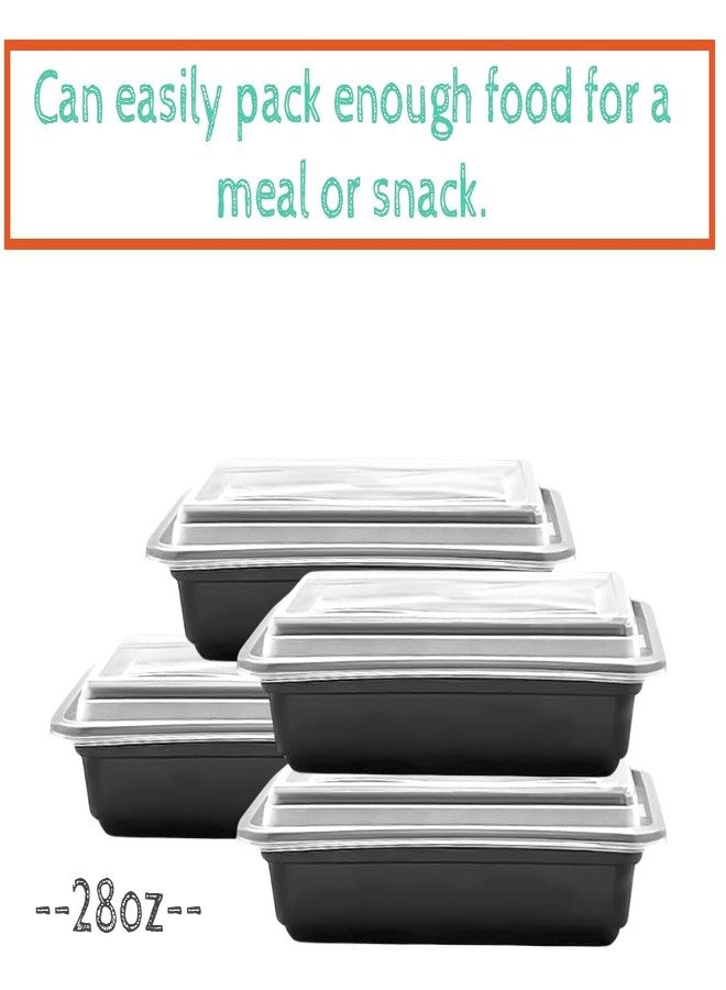 Smygoods Meal Prep Containers 28oz Plastic Take-Out Container with Lids for Food Storage, Bento Box for Lunch, Leak-Proof, BPA-Free, Reusable Or Disposable, Microwave Safe (50 Pack, 28oz) - Image 3